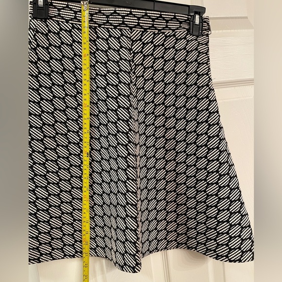 ZARA Woman Black & Ivory Textured A-Line Skirt | Size M - Picture 5 of 6